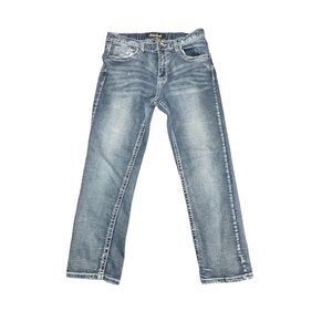 TRUE LUCK Jeans Womens Size 32/30 Blue Embroidered Pockets Denim‎ Casual Western